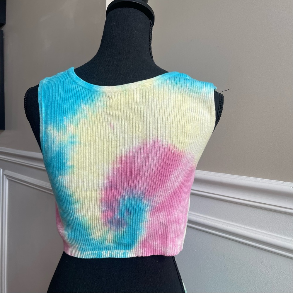 Jolie & Joy Tie Dye Cropped Sleeveless Square-Neck Crop Top and Skirt Set Size M - Picture 7 of 10